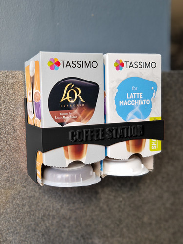 Wall mounted coffee pod holder - mounted,